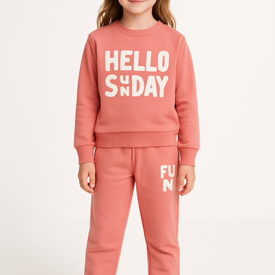 HD Printed Fleece Sweatshirt Joggers Set