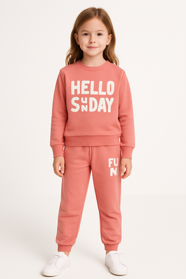 HD Printed Fleece Sweatshirt Joggers Set