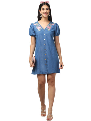 TUNIC - FLORAL NECK