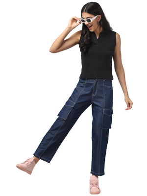 CARGO BOTTOM WHITE STITCHED BT-030 D
