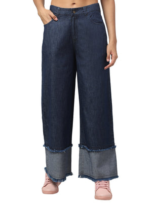 WIDE LEG BOTTOM DOUBLE FRAY BT-025 B