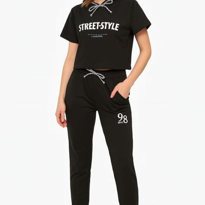 Knitted Co-ord with Boxy Crop Top HD print Technique