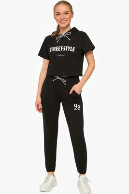 Knitted Co-ord with Boxy Crop Top HD print Technique